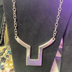 NY Collection Silver Geometric Necklace